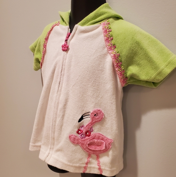 Baby Buns Inc Pink Flamingo Hooded Swimsuit Cover - Picture 7 of 10